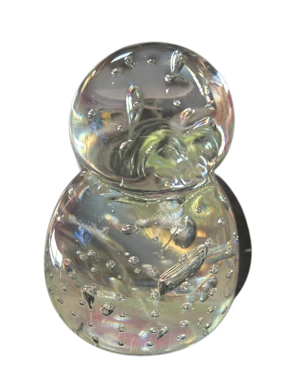 Glass Bird Figurine - Clear Bubble Accent